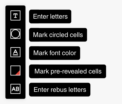 Labeled grid toolbar