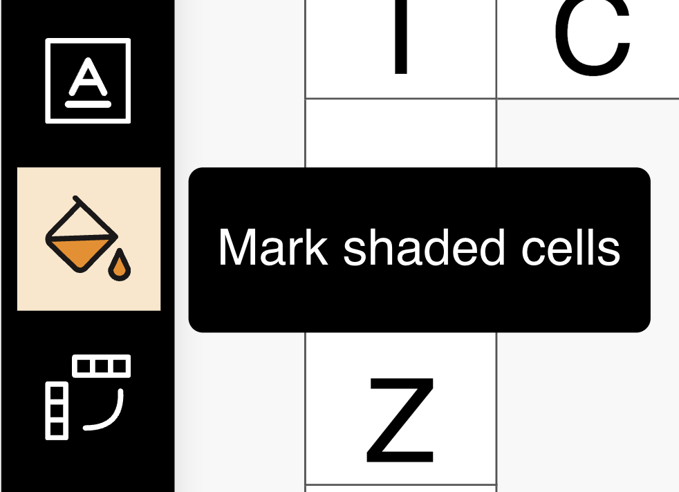 Mark shaded cells button in the toolbar