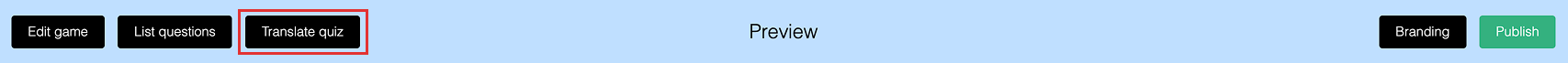 Translate quiz option in the quiz editor
