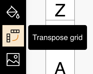 Transpose grid button in the toolbar