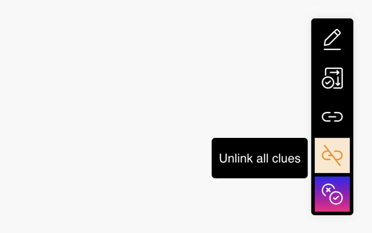 Link clues button in the toolbar