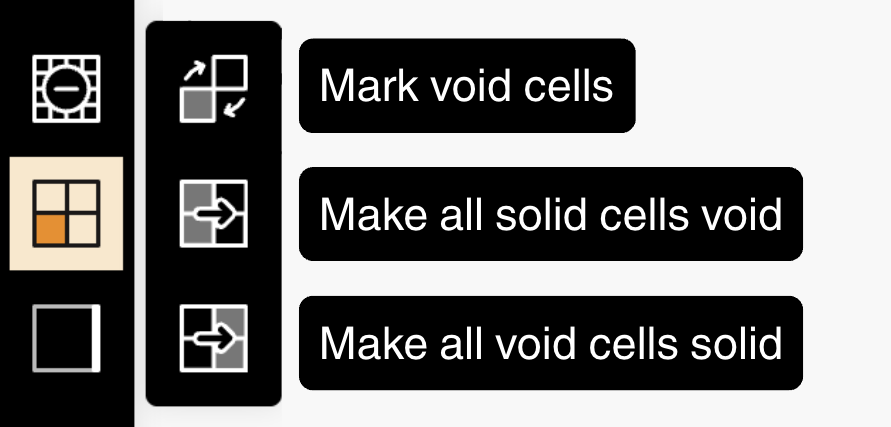 Manage void cells controls in toolbar order