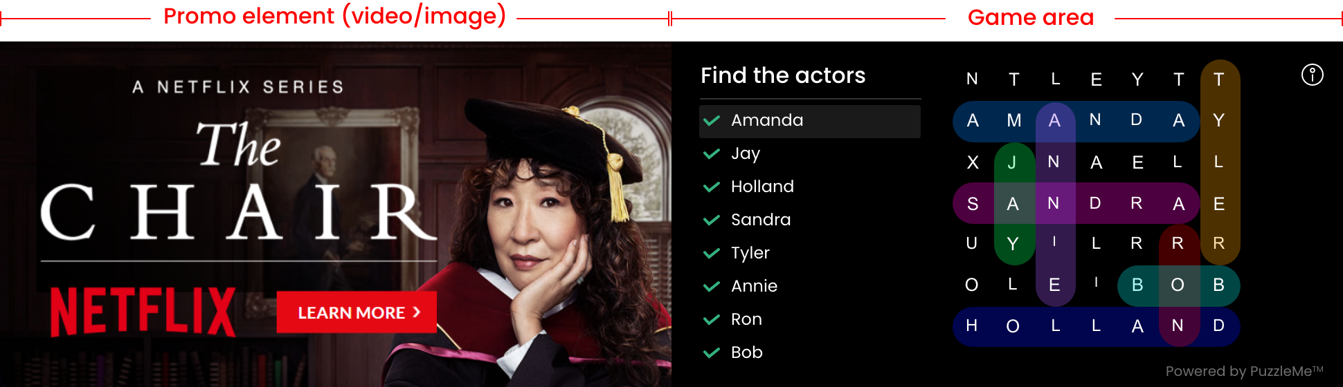 Netflix Word Search Interactive Ad