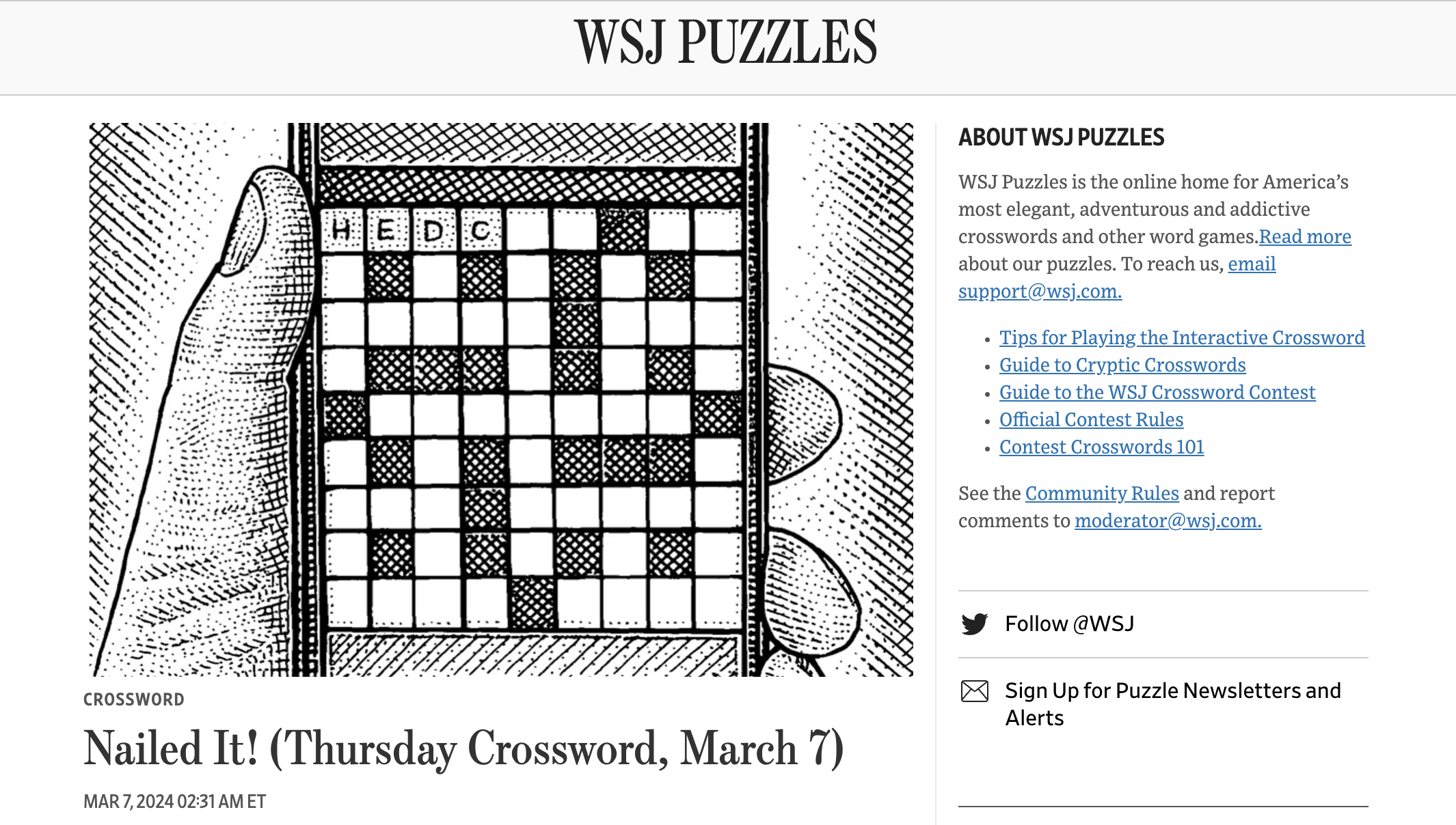 Wall Street Journal Crossword