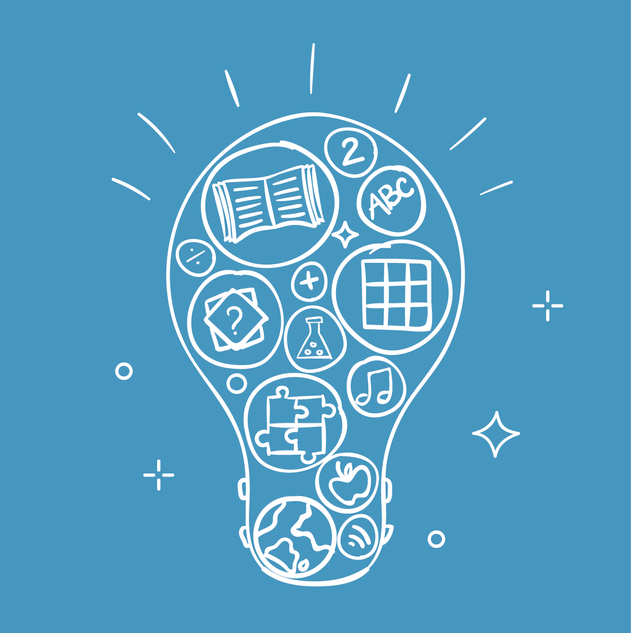 A lightbulb illustrating games for students