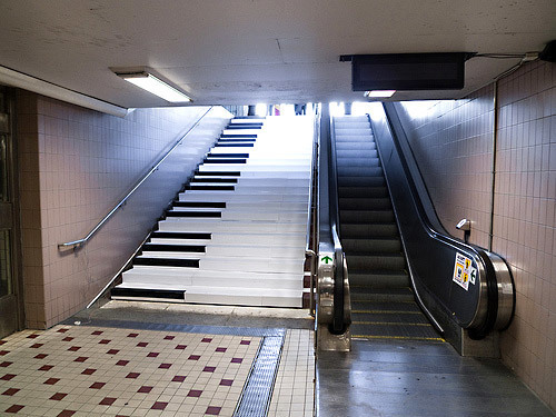 Piano stairs interactive ad