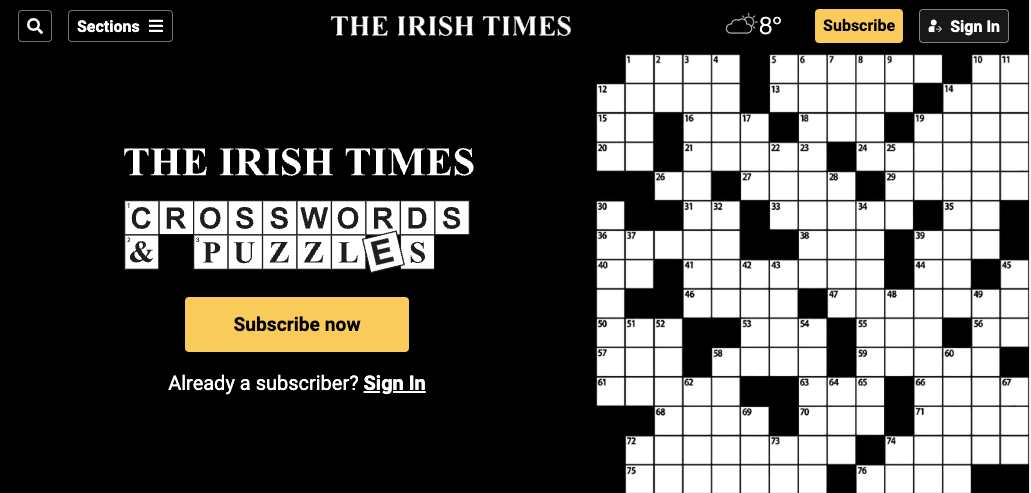 Irish Times crossword subscription
