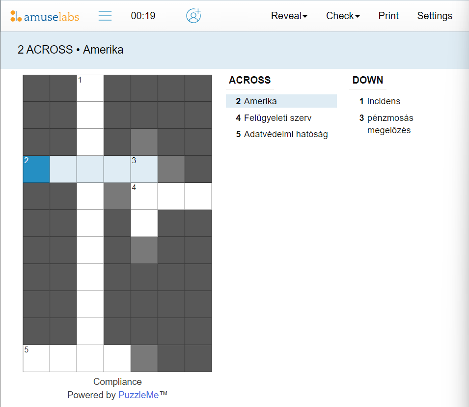 Hungarian Crossword