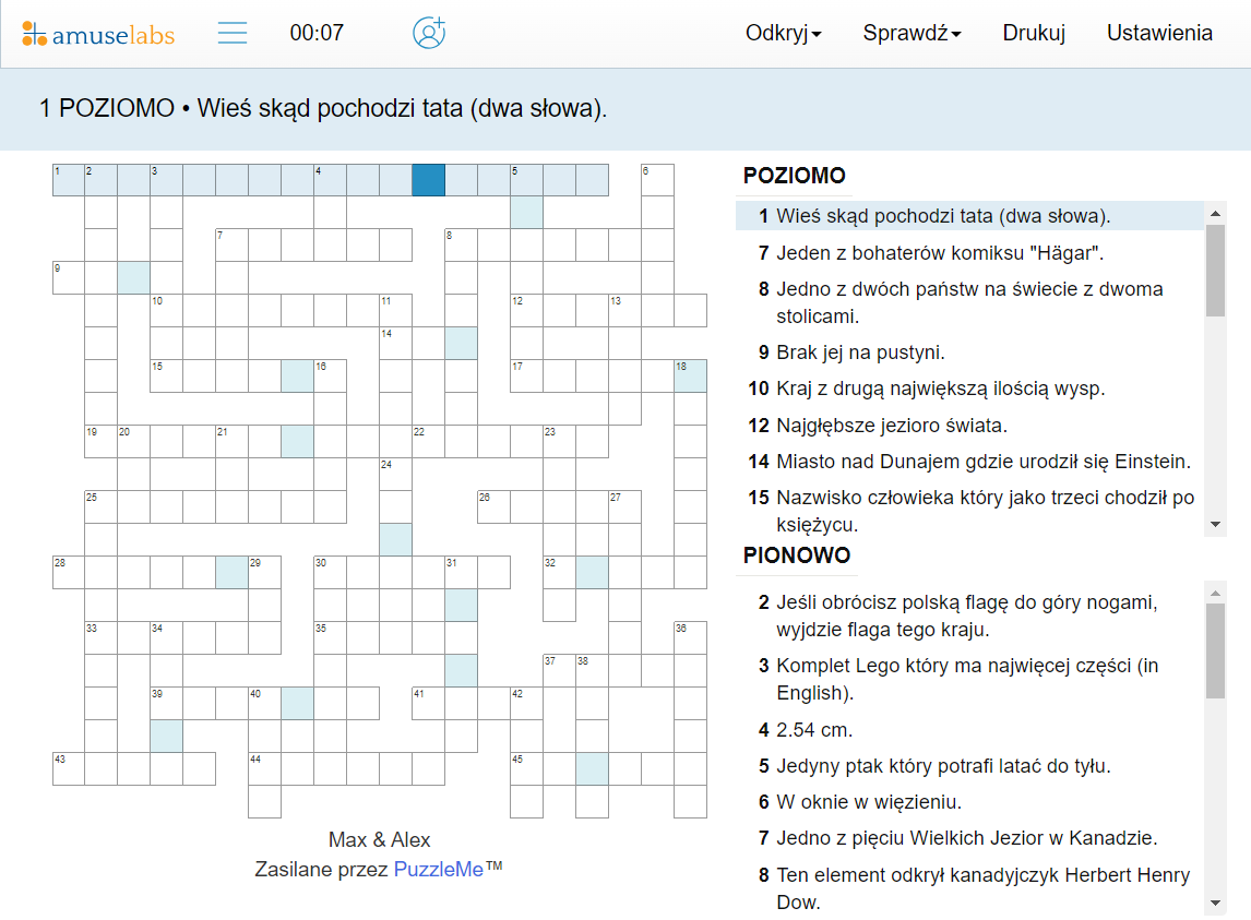 Polish Crossword