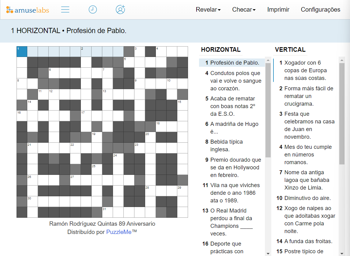 Portuguese (Brazil) crossword