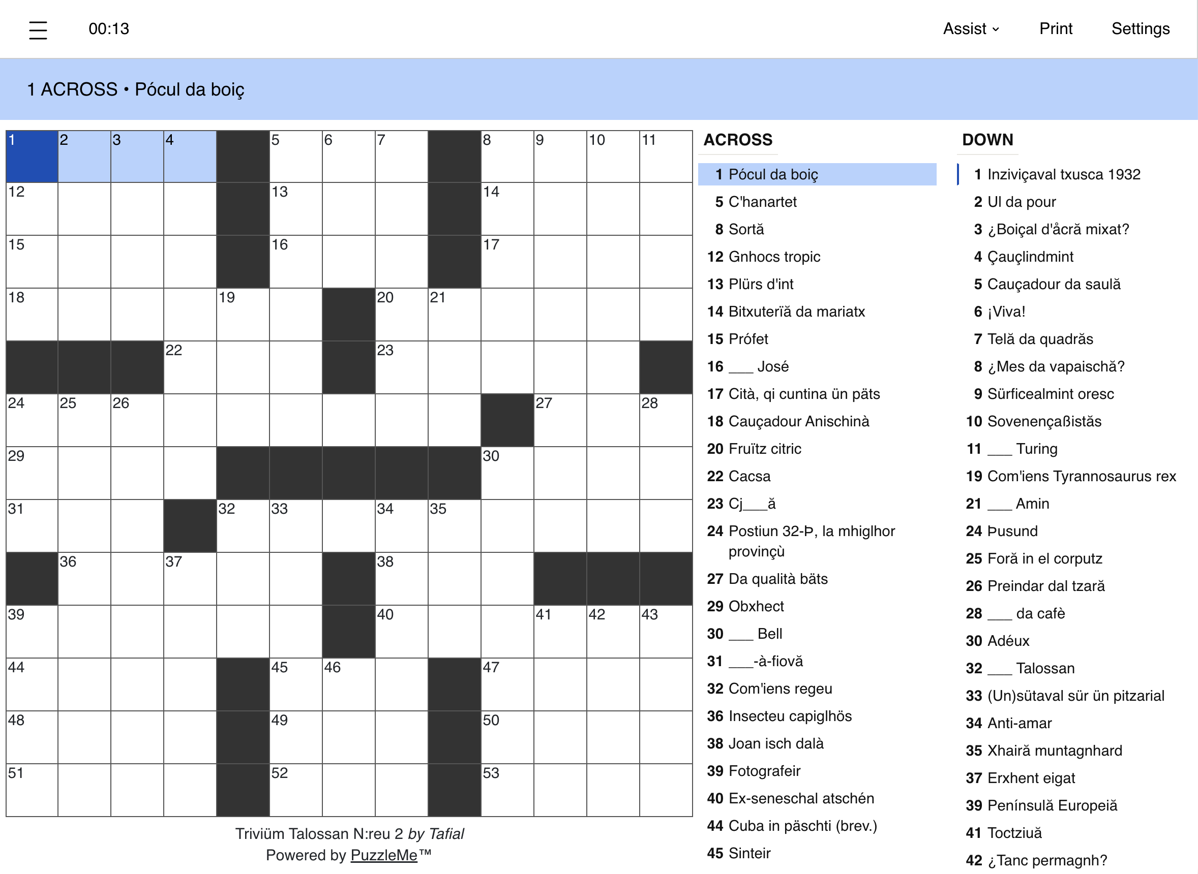 Catalan crossword