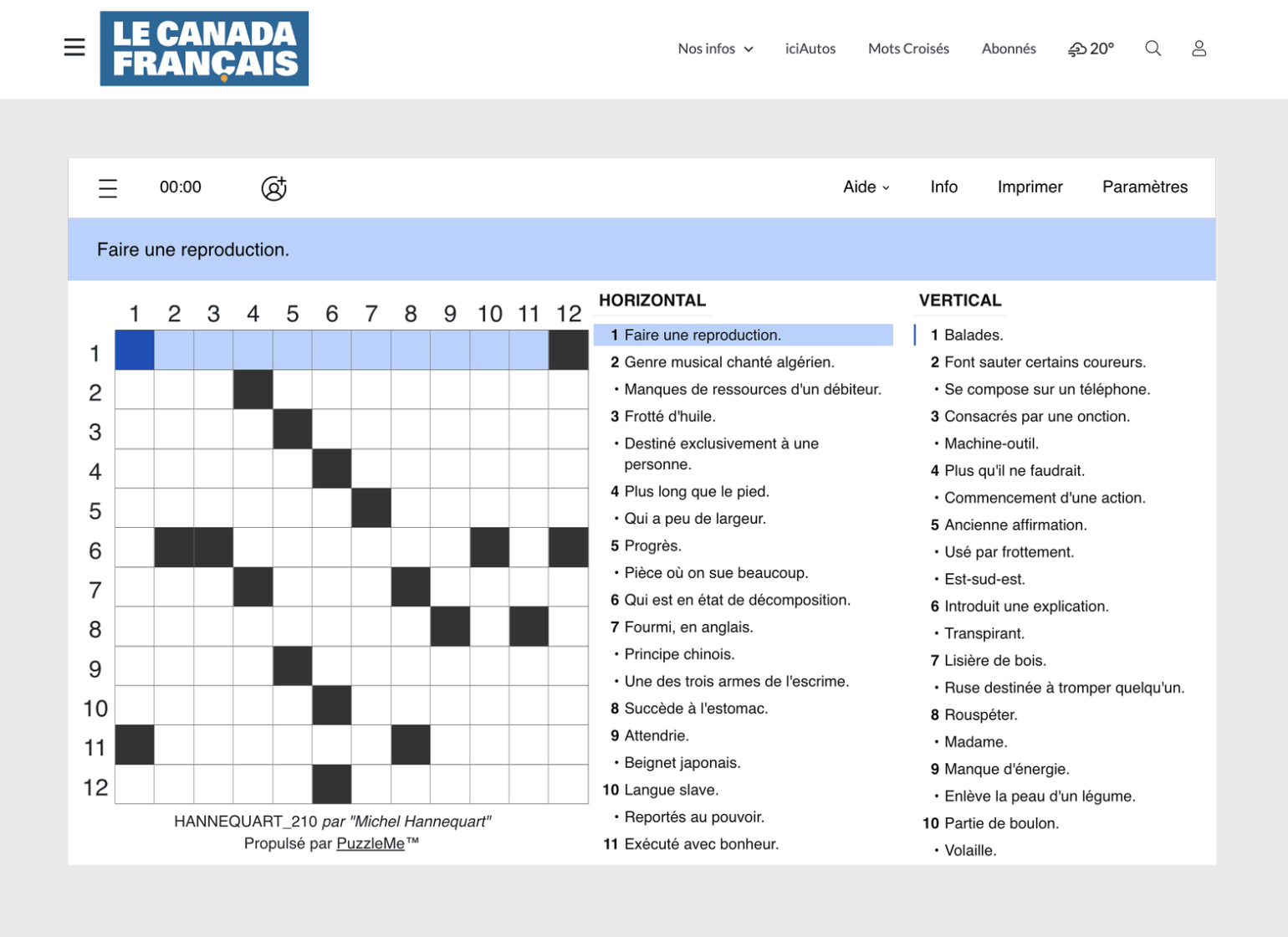 French crossword