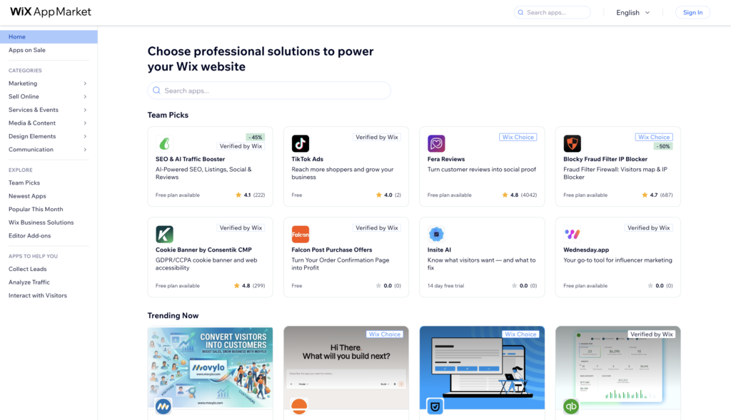 Wix Market App
