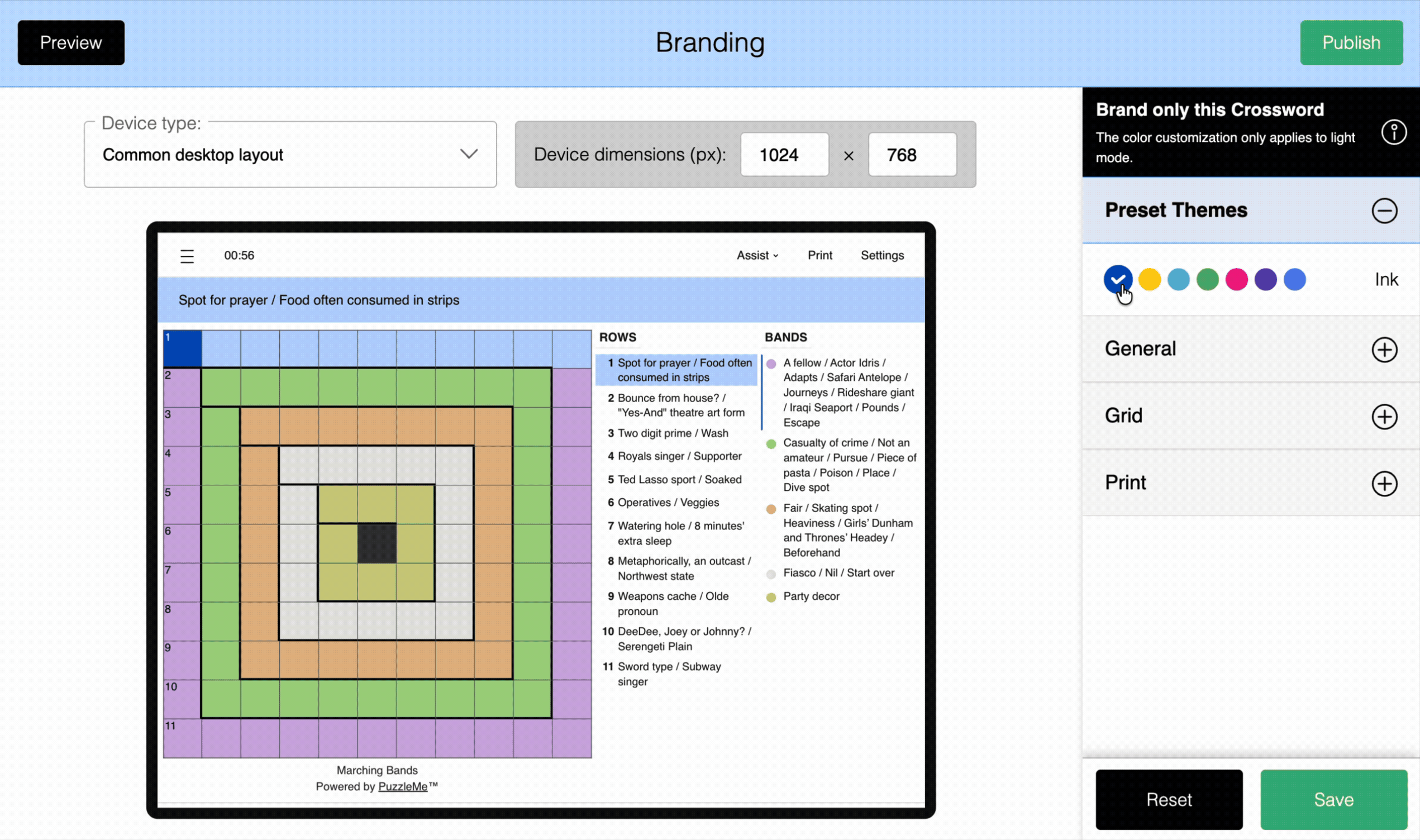 Marching Bands puzzle branding customization