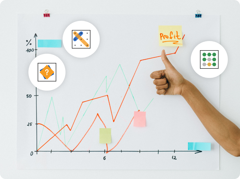 Illustration showing interactive puzzle games, engagement metrics, and revenue growth for local news sites.